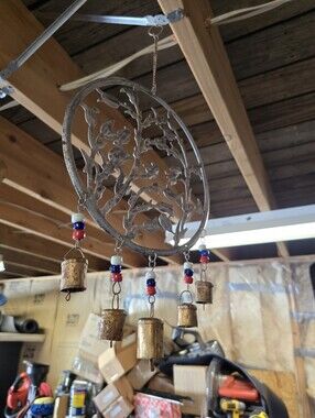 Metal Tree of Life Wind Chime with Beads